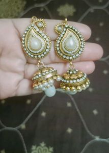 ✨ Elegant Gold &amp; Pearl Necklace Set (Used Once) ✨