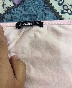 Pink Lace Trim Crop Top