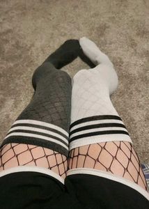 Striped Thigh High Socks