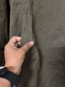 Elegant Olive Green Trench Coat