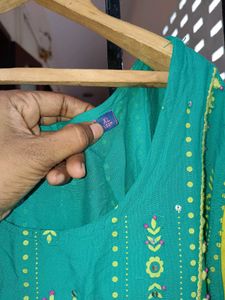 Stylish Green &amp; Yellow Dress