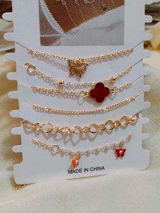 Golden Charm Bracelet Set