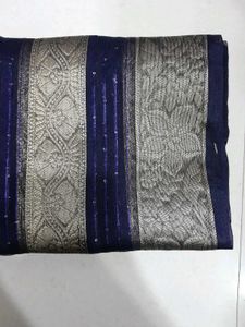 Elegant Navy Blue Saree