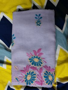 Lavender Colour cotton Saree