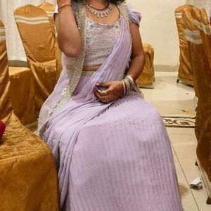Lilac Saree with Embellished Blouse