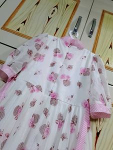 Floral Pink &amp; White Dress