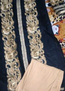Black Long Net Silk Work Kurti