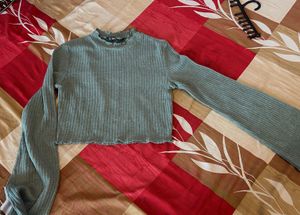 Green Crop Top
