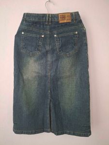 Y2k Denim Midi Skirt