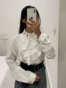 Victorian Ruffled full sleeve silk Korean Blouse