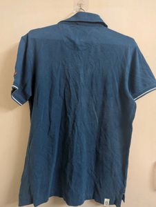 Ring Horses Blue Polo Shirt - Size Medium