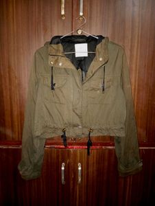 Green Cropped Hooded Jacket