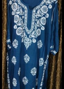 Lucknowi handwork Floral chicken kari Kurta