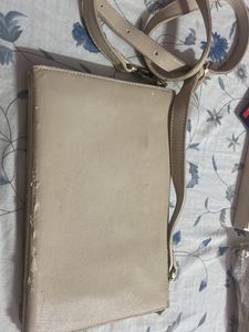 Beige Sling Purse Or Bag