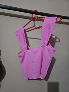 Cute Pink Tie-Strap Crop Top