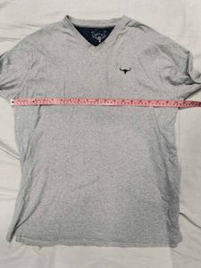 100% Cotton V-neck Long Sleeve T-Shirt