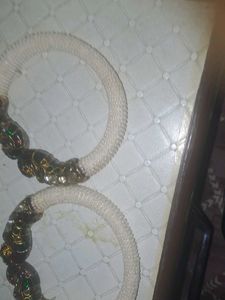 Peacock White Beads Kada