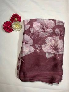 Burgundy Floral Saree