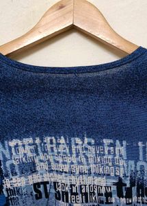Trendy New Printed Denim Look T-Shirt