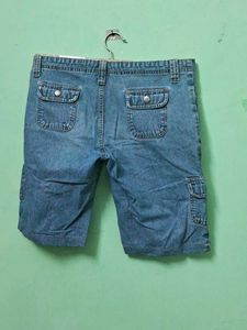 Ripped Denim Cargo Shorts