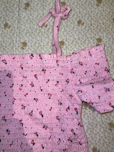 Pink Off Shoulder Top