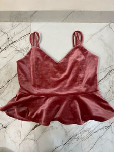 Velvet Peplum Top