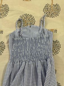 Gingham Button-Front Dress
