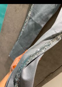Blue Sequin Detail Trousers