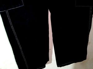 Black Denim Material Cargo Pant