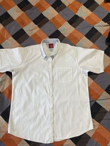 White dotted short sleeve shirt