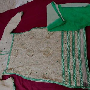 Elegant Ethnic Kurta with dupatta dual shade