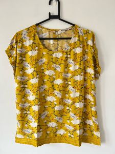 Mustard Floral Casual Top