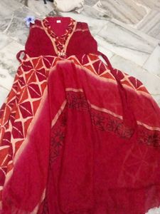 ethnic wear/ tribal design sleeveless frock . free