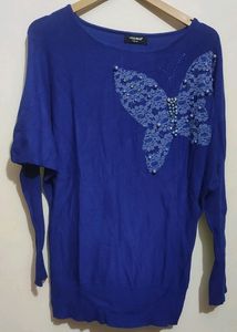 Blue🔵Butterflay  Winter Full Sleeves Top 36 Bust
