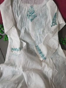 Elegant White  chikankari Kurta Set