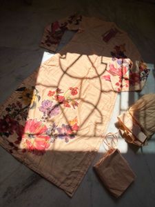 ROHIT BAL PEACH COTTON SILK SUIT SET