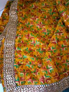 Yellow Floral Print Dupatta