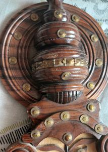 Wooden N Brass Wall Hanging