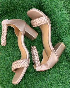 Braided Ankle Strap Heels
