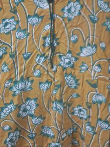 Max Mustard Floral Print Kurta