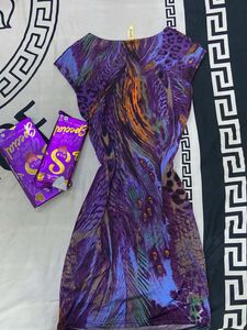Peacock Print Mini Dress