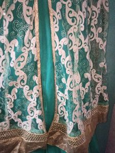 Sea Green Ethnic Gown In Good Condition