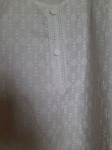 New White Embroidery Kurta