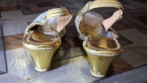 Elegant Gold Embellished Footwear