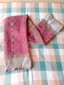 Elegant Pink Floral Saree