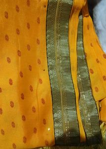 Yellow,Red Saree Combo