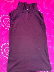 Burgundy Sleeveless Top (Size M)