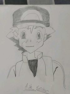Ash Ketchum Pencil Drawing