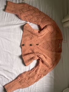 Peach Knit Cardigan