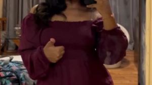 Burgundy Off-Shoulder Dress